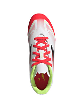 bota de fútbol adidas junior F50 CLUB FG/MG, blanco/rojo