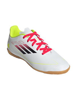 bota de fútbol sala adidas junior F50 CLUB IN, blanco/rojo