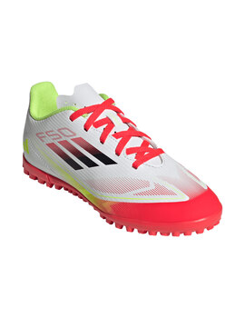 bota de fútbol turf  adidas junior F50 CLUB TURF, blanco/rojo