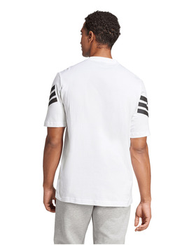 camiseta adidas hombre manga corta tres bandas, blanco/negro