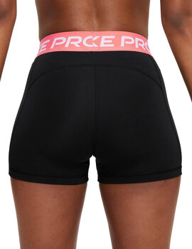 short running mujer, nike  PRO WOMEN'S 3" , negro/rosa