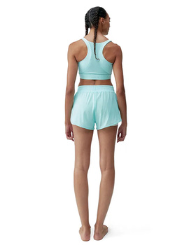 short running con malla born living yoga PADMA 2,0, verde agua/blanco