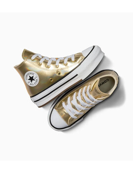 zapatilla converse niña  EVA LIFT HI METALLIC dorada