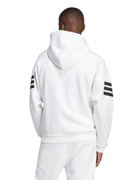 sudadera de capucha abierta adidas, blanco/negro