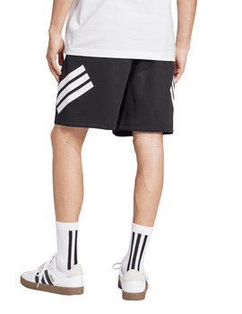 short hombre adidas tres bandas, negro/blanco