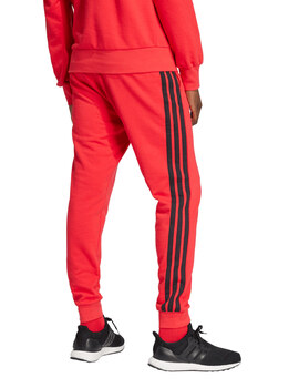 pantalón hombre adidas con puño y tres bandas, rojo/negro