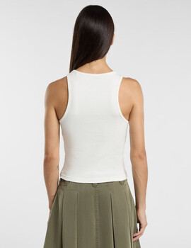 camiseta asas mujer dickies RIB TOP , blanco roto
