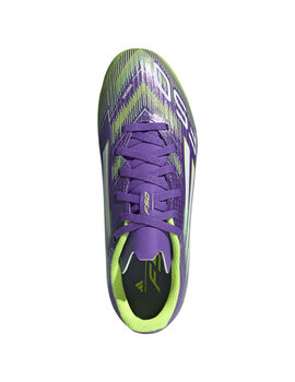 bota de fútbol sala adidas F50 LEAGUE FG/MG Jr. morado/verde.