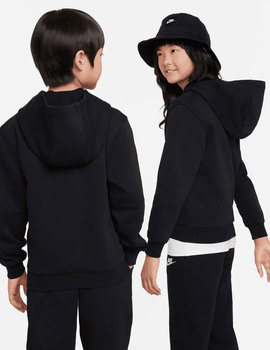 sudadera de capucha niño nike club negro