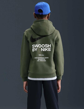 sudadera nike junior con capucha verde