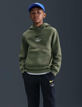 sudadera nike junior con capucha verde
