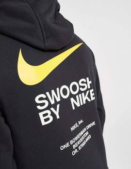 sudadera nike junior con capucha negra