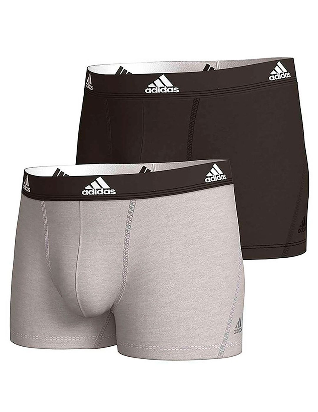 boxer ADIDAS 2P COTTON, negro y gris