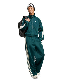 pantalón de chandal adidas oversize tres bandas mujer STADIUM TP, verde/blanco