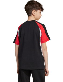 camiseta adidas manga corta junior, negro/rojo