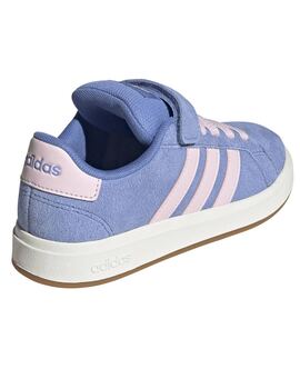 adidas GRAND COURT 00S velcro, celeste/rosa