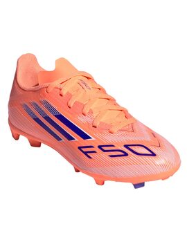 bota de fútbol adidas F50 LEAGUE FG/MG Junior, coral/azul