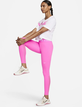 malla mujer NIKE PRO WOMEN'S MID-RISE, rosa/blanco