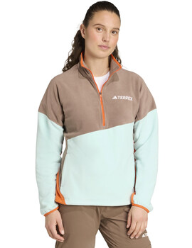 sudadera polar mujer media cremallera adidas Terrex, multicolor