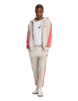 pantalón de chandal adidas hombre  3Stripes, beige/granate