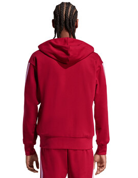 sudadera abierta adidas  3Stripes  FT FZ HD, rojo/blanco