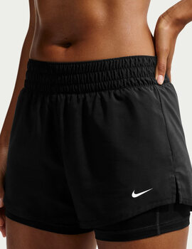 short nike ONE malla interior mujer, DRI-FIT MID-RISE 3, negro