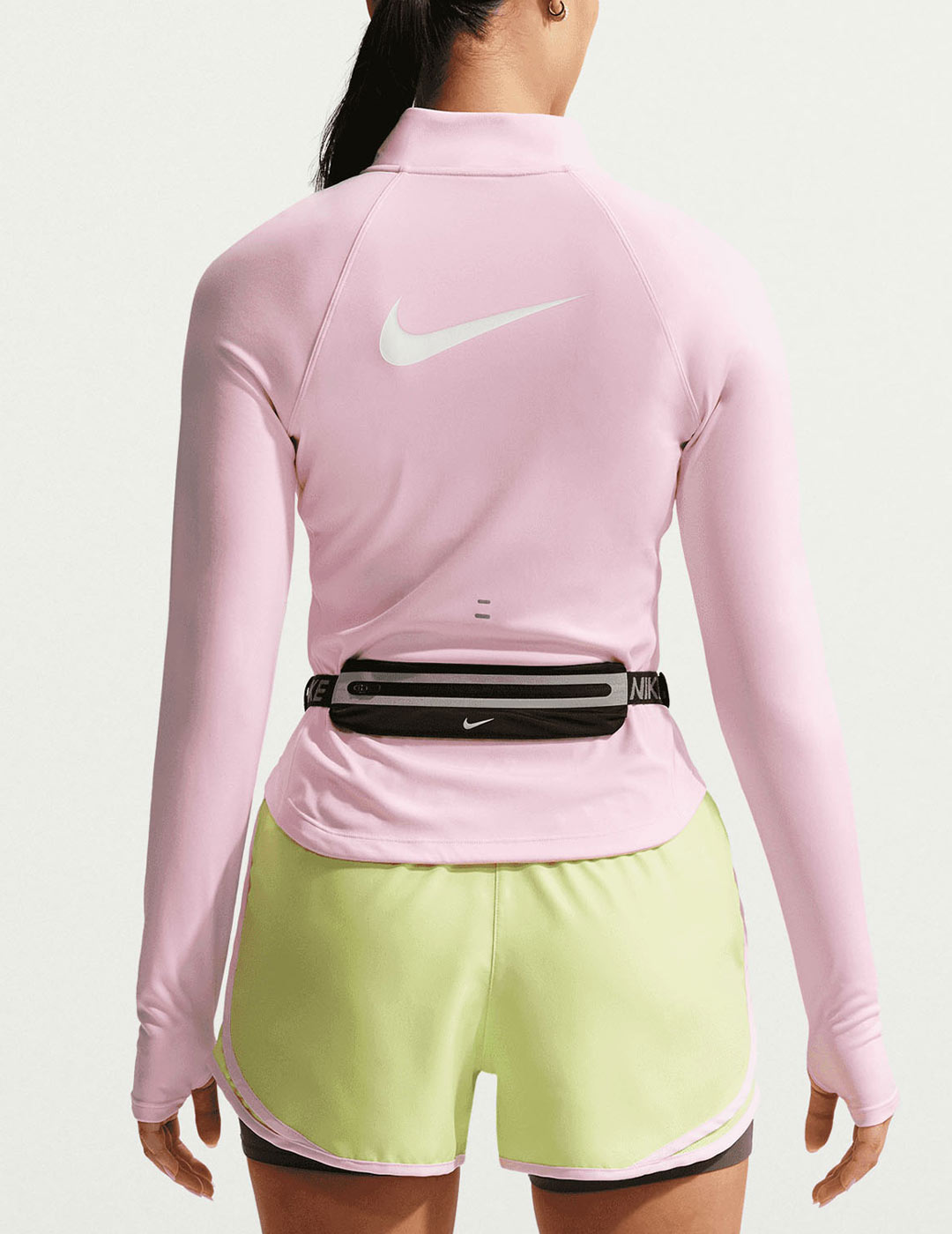 camiseta manga larga y media cremallera mujer, nike TEMPO SWOOSH RUN, rosa