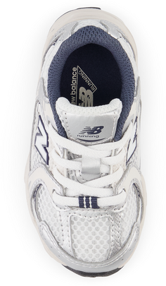zapatilla new balance bebé 530 BUNGEE, blanco/plata