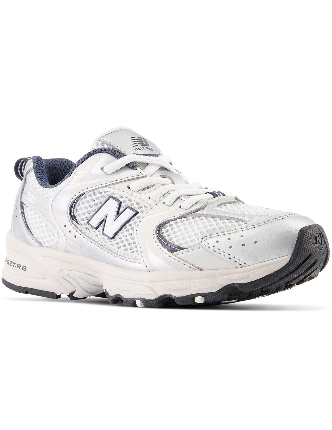 new balance 530 KIDS BUNGEE LACE, blanco/plata