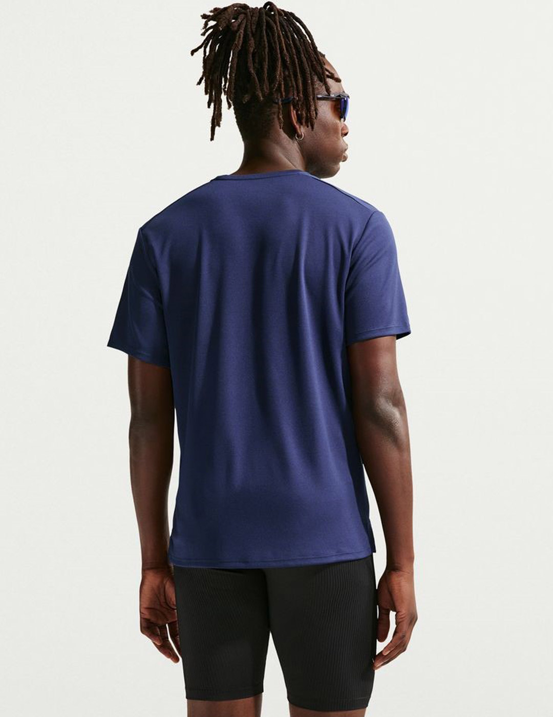 camiseta técnica hombre manga corta nike MILER, marino