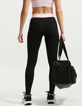 malla NIKE PRO WOMEN'S MID-RISE negro/rosa