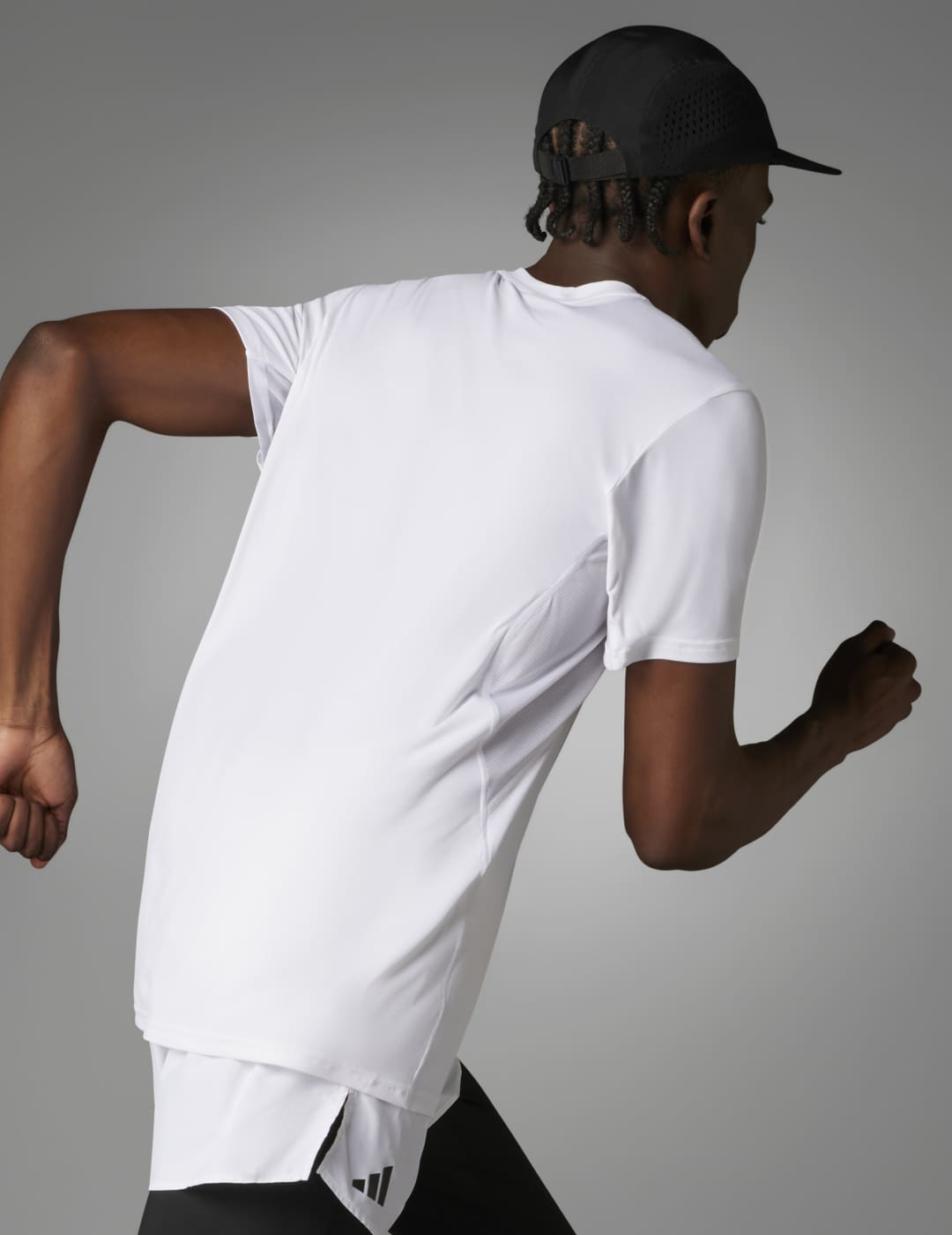 camiseta manga corta técnica adidas hombre ADIZERO, blanco