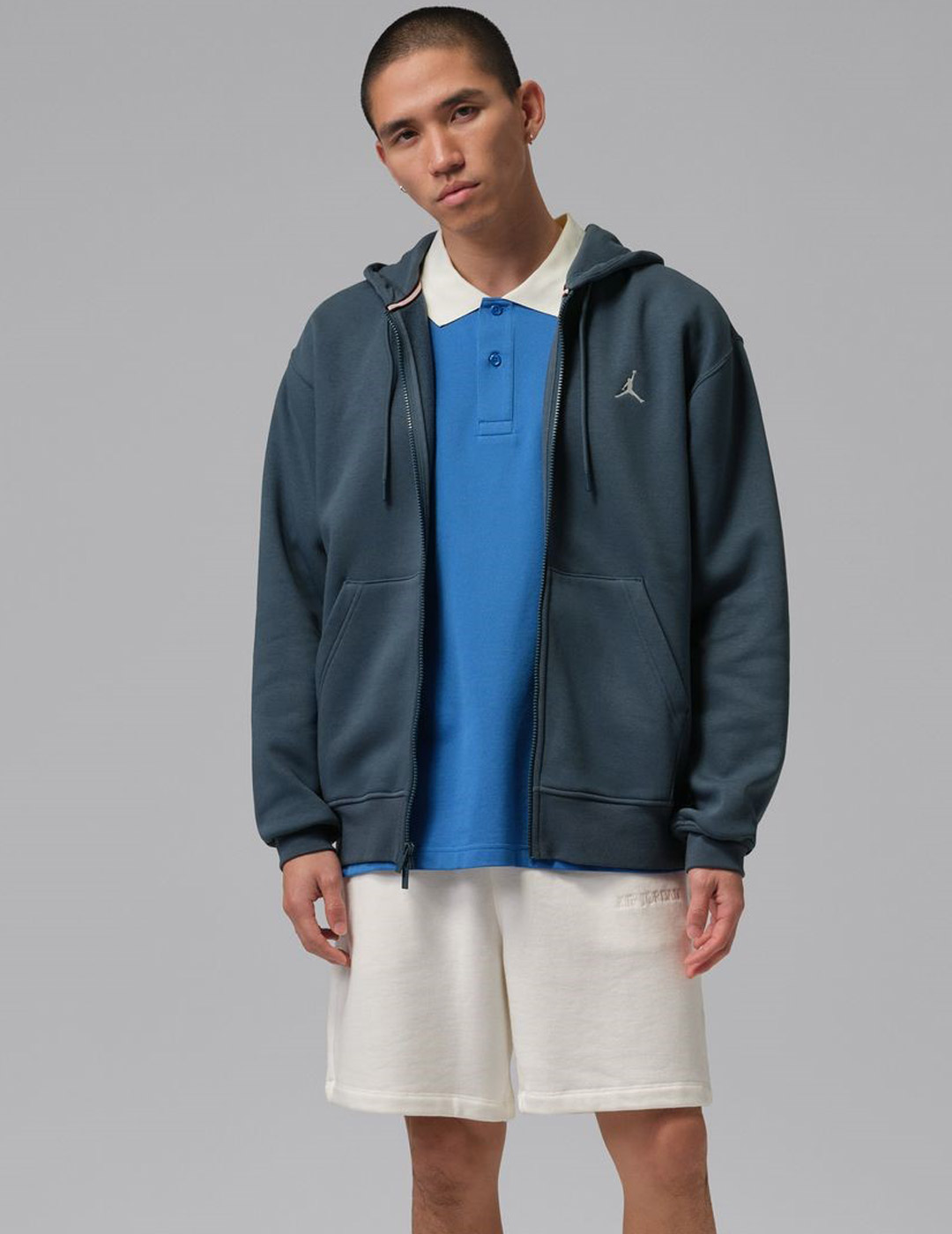 sudadera abierta con capucha hombre JORDAN BROOKLYN, azul