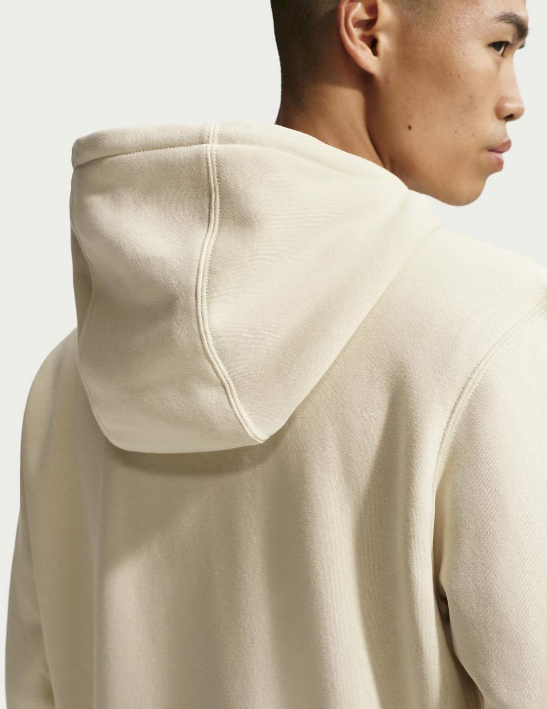 sudadera abierta con capucha hombre, nike CLUB, beige
