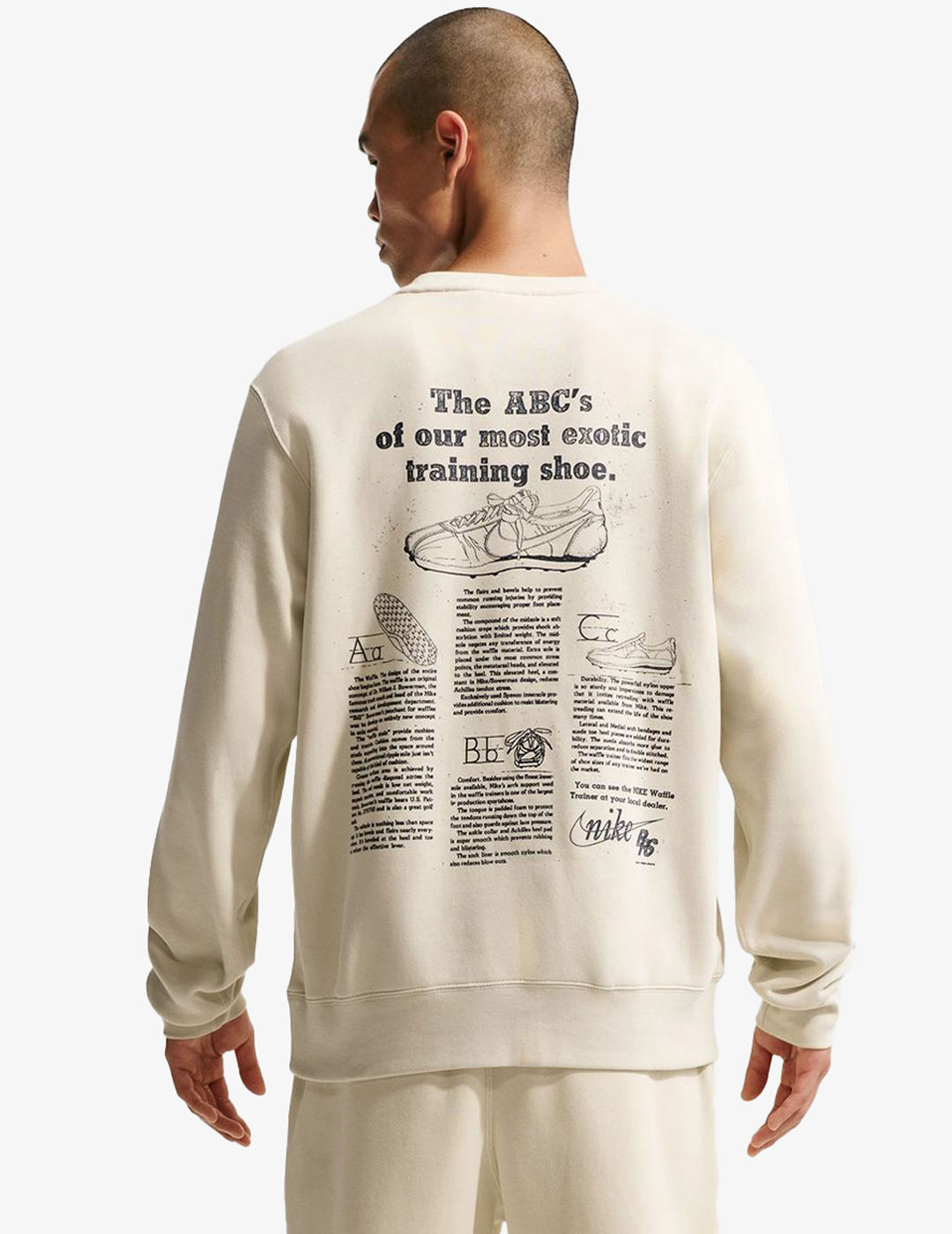 sudadera hombre cuello redondo NIKE SPORTSWEAR CLUB, beige