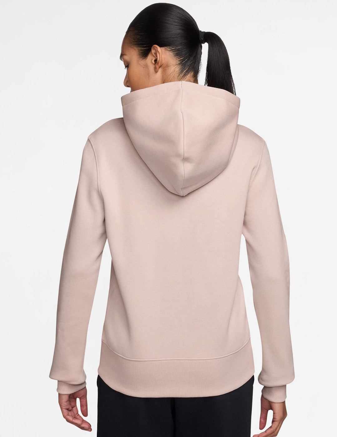 sudadera mujer con capucha abierta nike PHOENIX, rosa palo