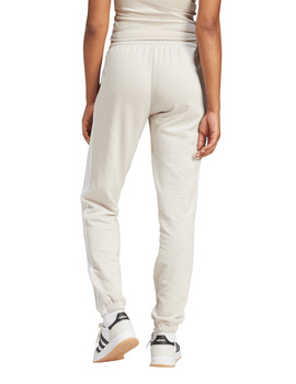 pantalón chandal mujer adidas beige bandas blancas