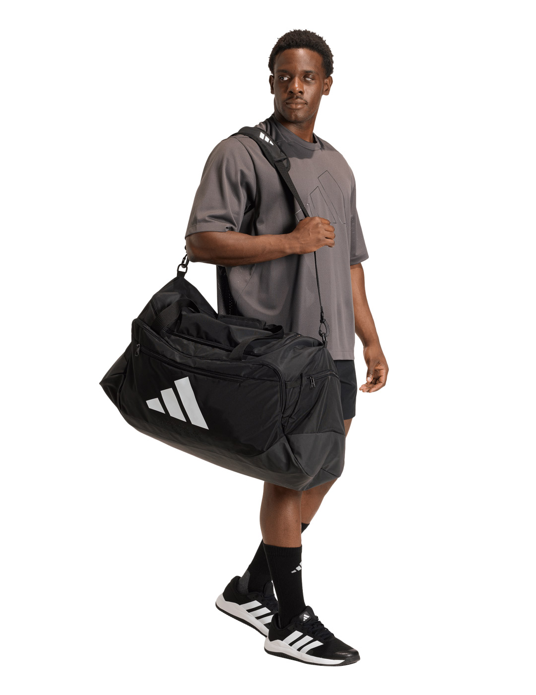 bolsa de deportes adidas clásica L, negro/blanco