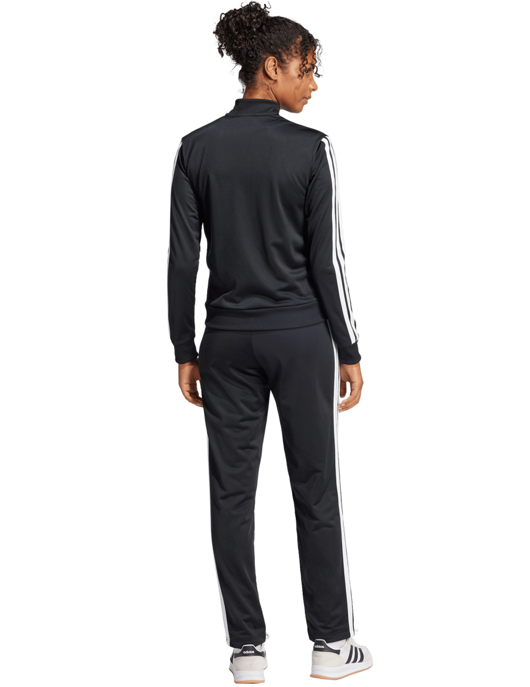chandal adidas mujer tres bandas acetato, negro/blanco