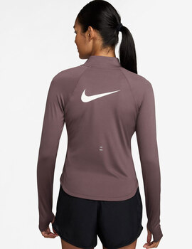 camiseta manga larga y media cremallera nike  TEMPO, marrón