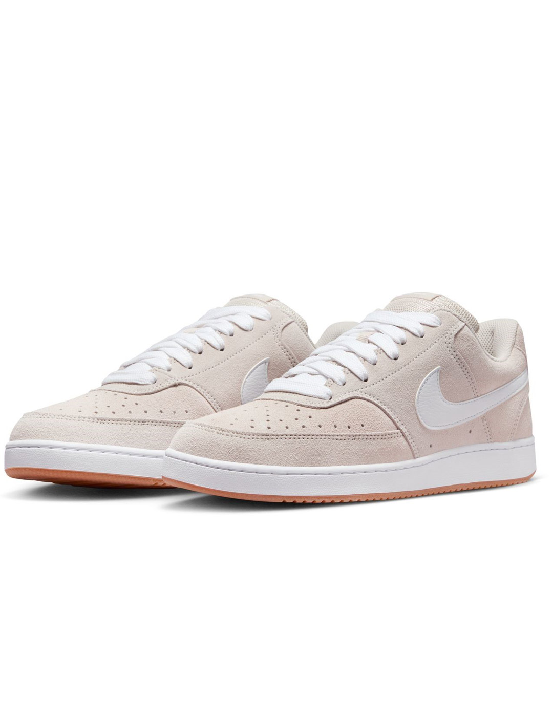 nike COURT VISION LOW FL beige/blanco