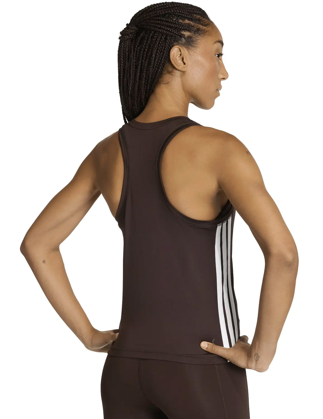 camiseta asas adidas mujer, marrón/blanco