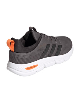 zapatilla adidas Cloudfoam flex-elastic cordones elásticos, gris/negro