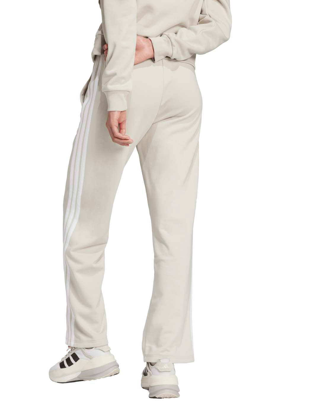 pantalón adidas mujer oversize tres bandas , beige/blanco