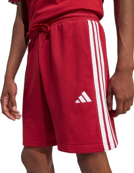 short adidas algodón tres bandas rojo/blanco