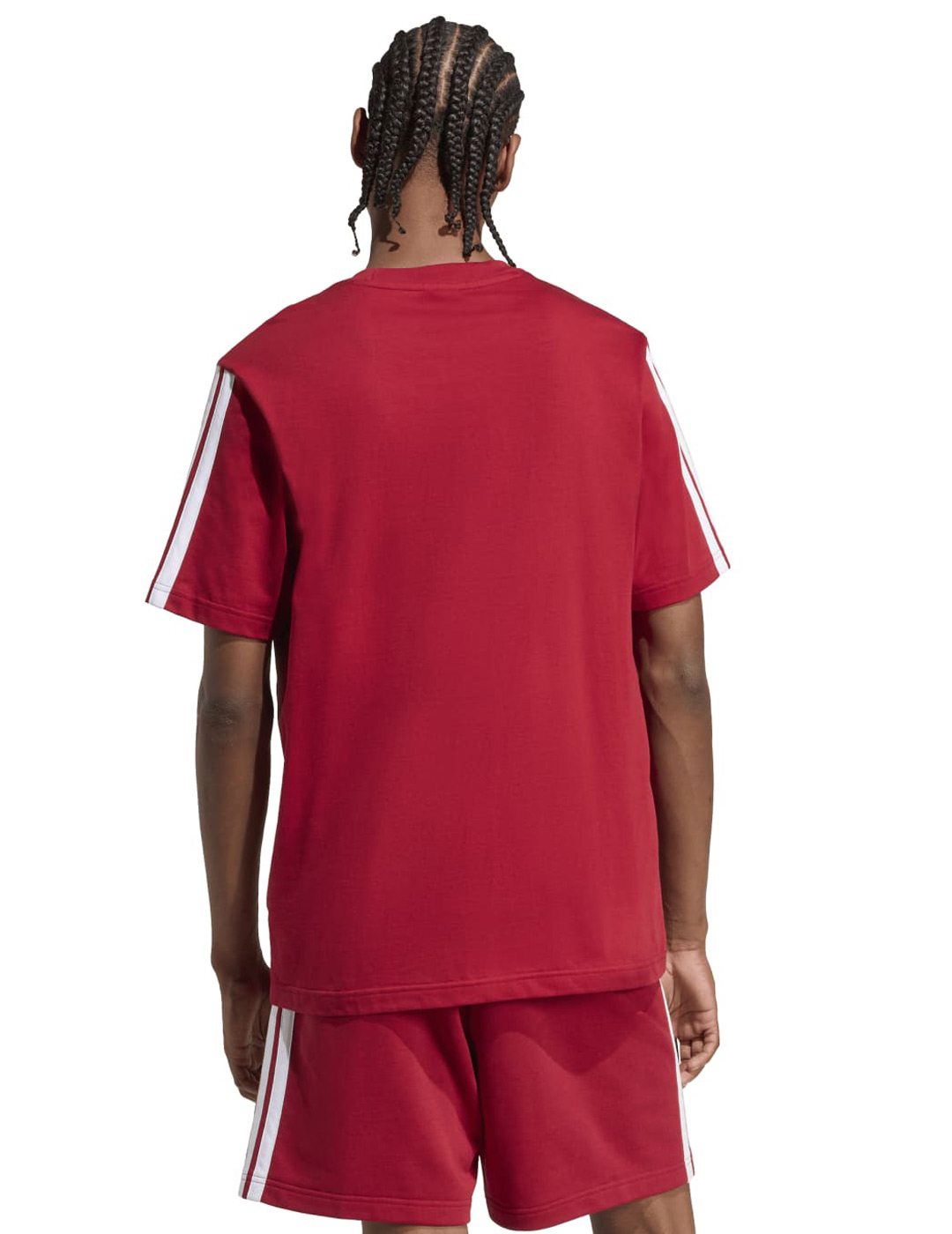 camiseta manga corta adidas tres bandas, rojo/blanco