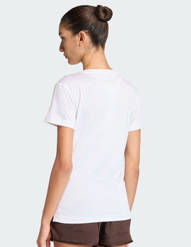 camiseta pico y manga corta mujer adidas, blanco