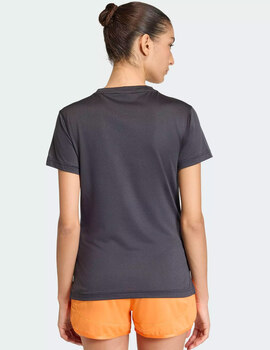 camiseta manga corta con pico adidas mujer negro