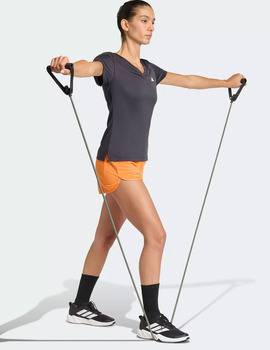 camiseta manga corta con pico adidas mujer negro