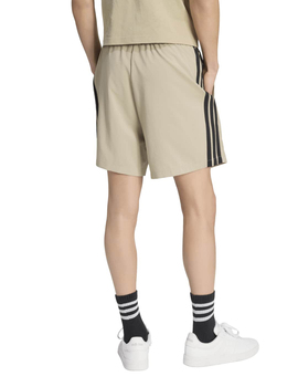 short adidas hombre  microfibra 3 bandas, camel/negro